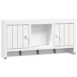 vidaXL Armoire à clés Blanc 40x8,5x20 cm Bois d'ingénierie et acier