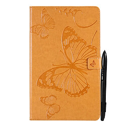 Etui en PU motif papillon avec support marron pour votre Samsung Galaxy Tab A7 Lite 8.7 pouces/T225/T220