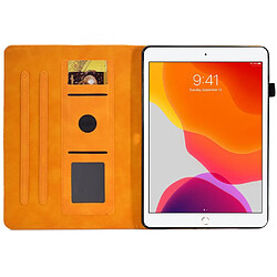 Etui en PU avec support, porte-cartes et porte-stylo pour votre iPad 10.2 (2019)/(2020)/Air 10.5 pouces (2019) - orange