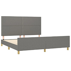 Acheter Maison Chic Cadre/structure de lit avec tête de lit pour adulte - Lit Moderne Chambre Gris foncé 160 x 200 cm Tissu -MN91477