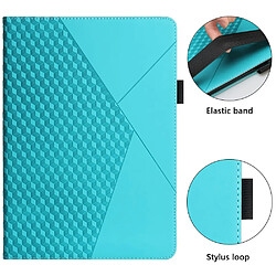 Etui en PU motif en losange skin touch avec porte-cartes bleu lac pour votre Lenovo Tab M10 HD Gen 2 TB-X306F/X306X