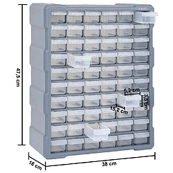 vidaXL Organisateur multi-tiroirs avec 60 tiroirs 38x16x47,5 cm pas cher