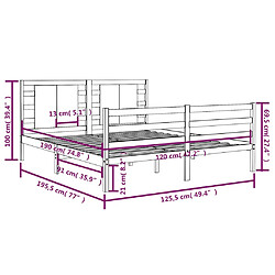 Acheter vidaXL Cadre de lit sans matelas 120x190 cm bois de pin massif