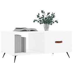 Avis Maison Chic Table basse,Table Console Table d'appoint, Table pour salon blanc 90x50x40 cm bois d'ingénierie -MN36484