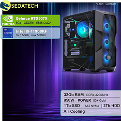 Sedatech PC Gamer Pro • Intel i9-11900KF • RTX3070 • 32Go RAM • 1To SSD M.2 • 3To HDD • sans OS