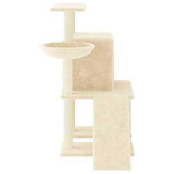 Helloshop26 Arbre à chat meuble tour grimper jouet grattage grattoir escalade plateforme avec griffoirs en sisal 96,5 cm crème 02_0022537