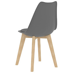 Maison Chic Lot de 4 Chaises à manger,Chaise pour cuisine Gris Plastique -MN36031 pas cher