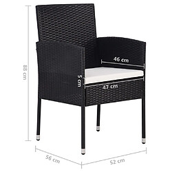 vidaXL Chaises de jardin lot de 4 Résine tressée Noir pas cher