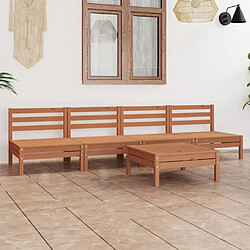 Maison Chic Salon de jardin 5 pcs - Table et chaises d'extérieur - Mobilier/Meubles de jardin Moderne Marron miel Bois de pin massif -MN33838