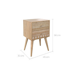 Avis Rendez Vous Deco Table de chevet Tiny 2 tiroirs