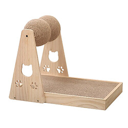 Universal Griffures de chaton Colonnes Boules de sisal en bois massif Platines griffes de broyage Jouets de chat Plaques de griffures de chaton interactives