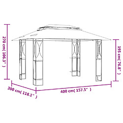 Maison Chic Auvent,Belvédère d'extérieur avec toit,Tonnelle anthracite 400x300x270 cm acier -GKD59788 pas cher