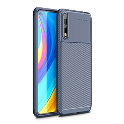 Wewoo Coque Souple Pour Huawei Enjoy 10s Beetle Series Carbon Fiber Texture Shockproof TPU Case Blue