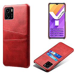 Coque en TPU + PU anti-griffes avec porte-cartes, rouge pour votre Vivo Y15s