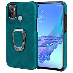 Coque en TPU + PU anti-chocs avec béquille, cyan pour votre Oppo A53(2020)/A32 (2020)