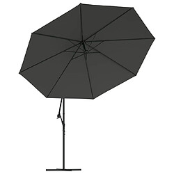 Avis Helloshop26 Parasol meuble de jardin en porte-à-faux avec poteau aluminium 350 cm anthracite 02_0008630