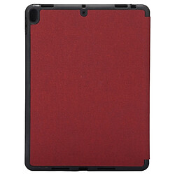 Avis Wewoo Smart Cover rouge pour iPad 9.7 2018 et 9.7 pouces 2017, avec support à trois plis fentes Etui de texture en tissu stylo