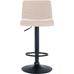 Acheter Decoshop26 Tabouret de bar x1 design simple avec repose-pieds en tissu crème pieds en métal noir 10_0004556