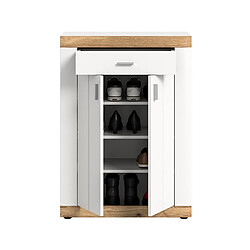 Avis Bestmobilier Coventry - meuble à chaussures - blanc et bois - 73x104 cm