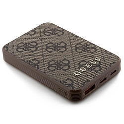 Riffi Guess 15W Fast 5000mAh 1x USB 5V 3A Power Bank with MagSafe PU Leather 4G Brown pas cher