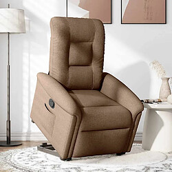 vidaXL Fauteuil inclinable Marron Tissu