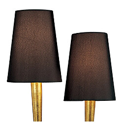 Acheter Luminaire Center Lampe de Table Paola 2 Ampoules E14, doré peint avec Abat jour noirs