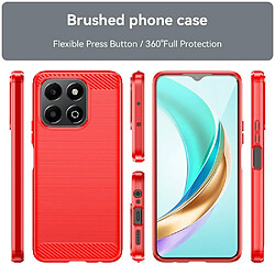 Htdmobiles Coque pour Honor X6b - housse etui silicone gel carbone + film ecran - ROUGE