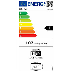 Avis TV intelligente Sony K77XR80 4K Ultra HD 77" OLED