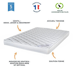 Ebac Sommier démontable surélevé KIT27 + Matelas Marly - 40 lattes bois - Gain de place