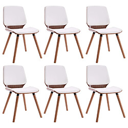 vidaXL Chaises à manger lot de 6 blanc similicuir