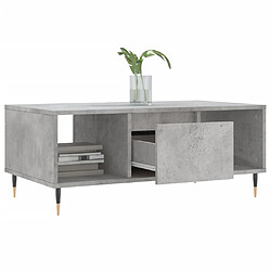 Avis vidaXL Table basse Gris béton 90x50x36,5 cm Bois d'ingénierie