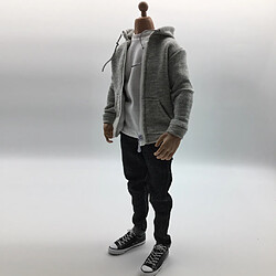 Acheter 1: 6 Tenues Pour Hommes Gris Hoodie T-shirt Jeans Ceinture Chapeau Chaussures Set Pour 12 '' Action Figure Chaude Jouets