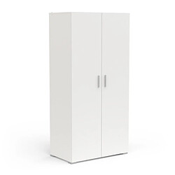 Dansmamaison Armoire penderie + lingère 2 portes battantes Blanc - ZILY