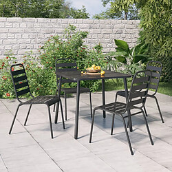 Maison Chic Ensemble de salle à manger de jardin 5 pcs,Table et chaises d'extérieur anthracite acier -GKD122840