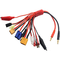 10-en-1 Banana Plug RC Chargeur Lipo Câble Adaptateur XT90 XT60 JST EC5 T Plug Tamiya Mini Tamiya Glow Ignitor Futaba Alligator Clips pour RC Voiture Hélicoptères Quadricoptères DJI