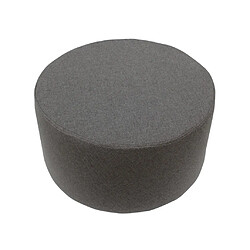 Mobili Rebecca Pouf Pouffe Plat Tissu Rond Gris Maison Vintage 25x45x45