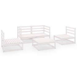 Maison Chic Salon de jardin 5 pcs - Table et chaises d'extérieur - Mobilier/Meubles de jardin Moderne Blanc Bois de pin massif -MN36951