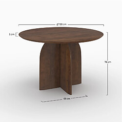 Rendez Vous Deco Table ronde Caïpi en bois de manguier 4 places