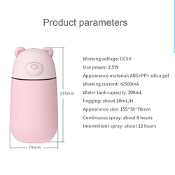 Avis Wewoo Humidificateur d'Air de bureau portable avec le port USB étendu, en forme d'ours polaire Creative Mini, capacité: 320 ml, CC 5 V (rose)