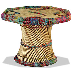 Avis Maison Chic Tabls basse,Table Console pour salon Bambou avec Détails Chindi Multicolore -MN57965