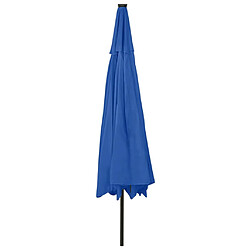 Acheter vidaXL Parasol d'extérieur avec LED et mât en métal 400 cm Bleu azuré