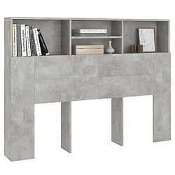 Avis vidaXL Armoire de tête de lit Gris béton 140x19x103,5 cm