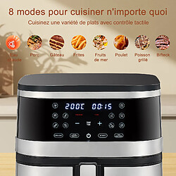 Acheter KILISKY Friteuse Sans Huile 8L 1700W, avec fenêtre de visualisation écran tactile LED, friteuse à air isolée - Noir