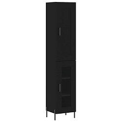 vidaXL Buffet haut Noir 34,5x34x180 cm Bois d'ingénierie