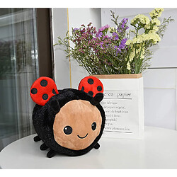 Universal Adorable coccinelle remplie d'animaux avec visage souriant et ailes rouges coccinelle peluche douce jouet oreiller pas cher