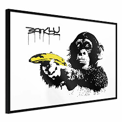 Paris Prix Affiche Murale Encadrée Banksy Banana Gun II 60 x 40 cm Noir