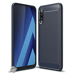 Htdmobiles Coque silicone gel carbone pour Samsung Galaxy A70 + film ecran - BLEU FONCE