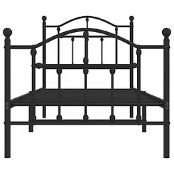 Maison Chic Lit adulte - Lit simple Cadre de lit métal avec tête de lit/pied de lit,Structure du lit Contemporain pour chambre noir 90x200 cm -MN48654 pas cher