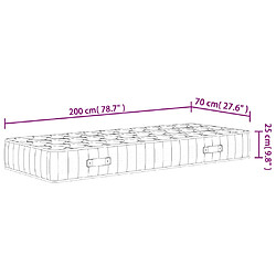 vidaXL Matelas à ressorts ensachés dureté moyenne 70x200 cm pas cher