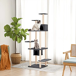 vidaXL Arbre à chat avec griffoirs en sisal Gris foncé 176 cm